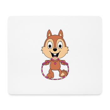 EICHHÖRNCHEN - SPRINGSEIL - SPORT - FITNESS - TIER - Mousepad (Querformat) - Weiß - Vorne