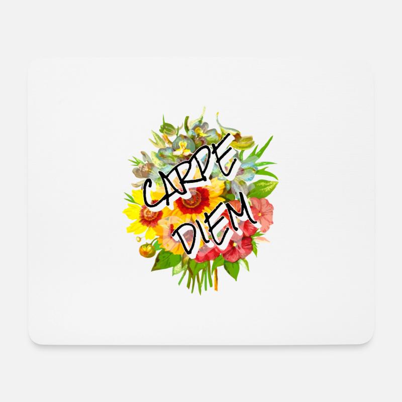 Carpe Diem Bouquet - Tapis de souris (format paysage) - blanc