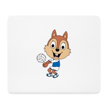 VOLLEYBALL - SPORT - EICHHÖRNCHEN - TIER - KIND - Mousepad (Querformat) - Weiß - Vorne