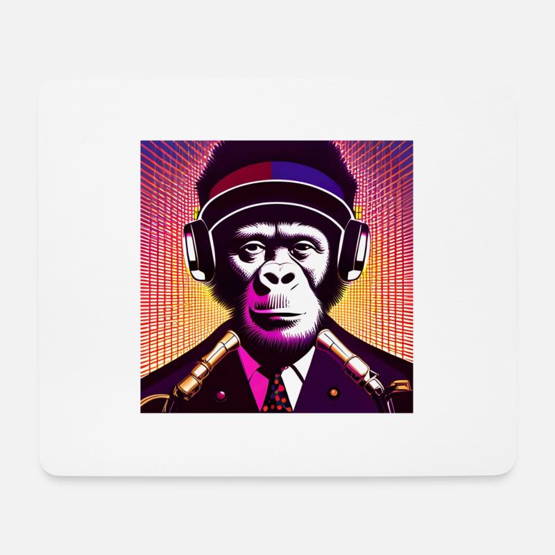 Affen-Präsident - Mousepad (Querformat) - Weiß