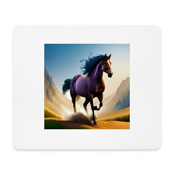 Cheval au galop dans le sable - Tapis de souris (format paysage) - blanc - Devant