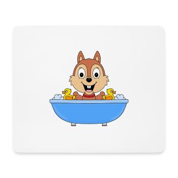 EICHHÖRNCHEN - BADEWANNE - TIER - TIERISCH - Mousepad (Querformat) - Weiß - Vorne