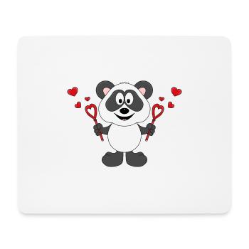 PANDA - BÄR - SEIFENBLASEN - LIEBE - LOVE - Mousepad (Querformat) - Weiß - Vorne