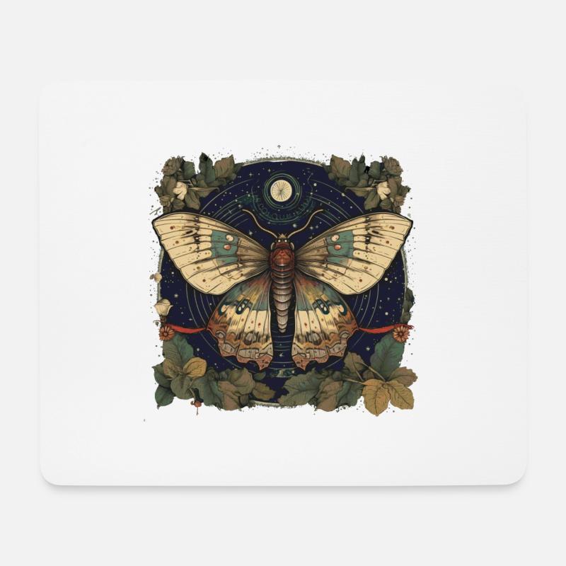 Mystische Motte mit magischem Herbarium - Mousepad (Querformat) - Weiß