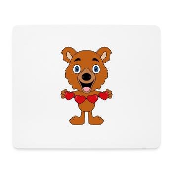 LIEBE - LOVE - TEDDY - BÄR - TEDDYBÄR - HERZEN - Mousepad (Querformat) - Weiß - Vorne