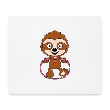 FAULTIER - SPRINGSEIL - TIER - KIND - BABY - SPORT - Mousepad (Querformat) - Weiß - Vorne