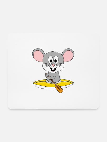 KAJAK - KANU - SPORT - MAUS - TIER - Mousepad (Querformat) - Weiß