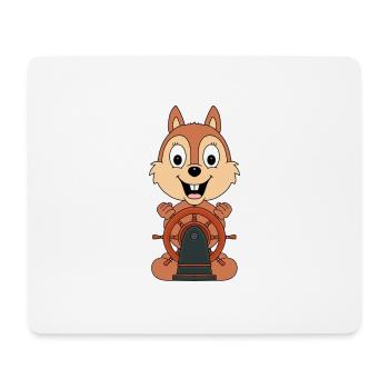 SEEMANN - KAPITÄN - BOOT - SCHIFF - EICHHÖRNCHEN - Mousepad (Querformat) - Weiß - Vorne