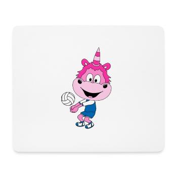 VOLLEYBALL - SPORT - EINHORN - KIND - BABY - Mousepad (Querformat) - Weiß - Vorne