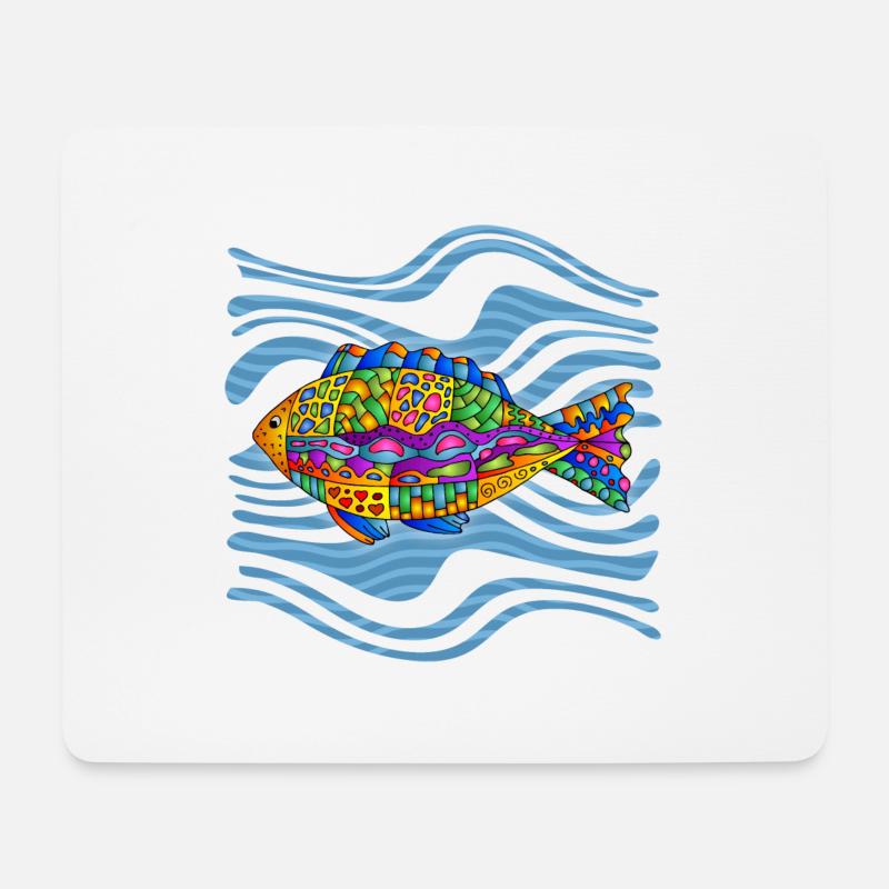 Fisch - Mousepad (Querformat) - Weiß