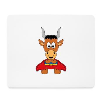 SUPERHELD - STIER - BULLE - TIER - TIERISCH - Mousepad (Querformat) - Weiß - Vorne