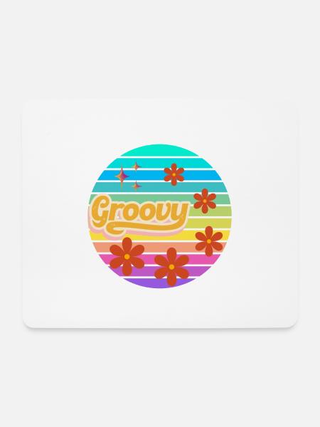 "Vibrieren Sie zum Klang von Groovy: der trendige Print" - Mousepad (Querformat) - Weiß