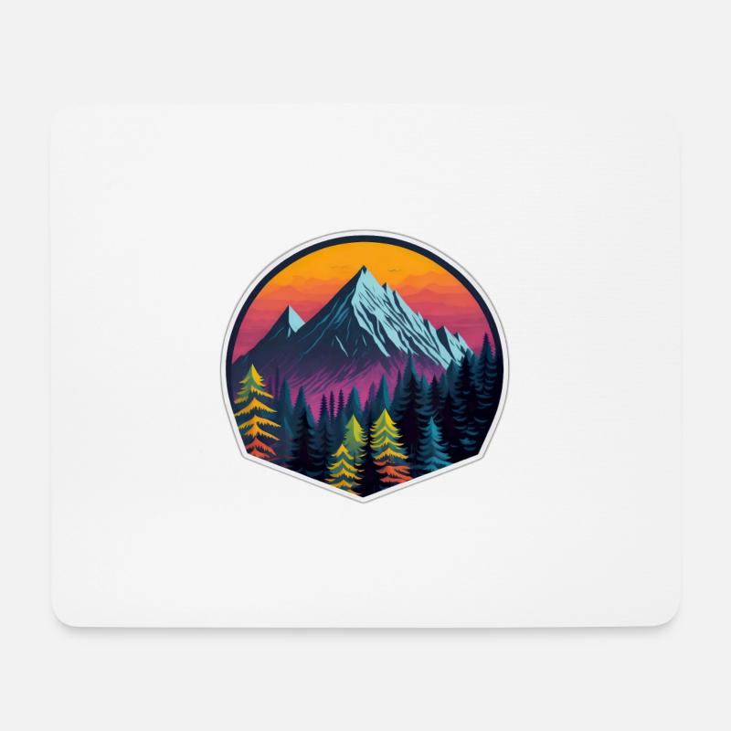 Buntes Gebirge -Generative AI - Mousepad (Querformat) - Weiß