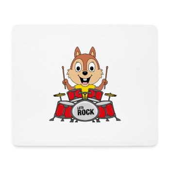 SCHLAGZEUG - MUSIK - TIER - BAND - ROCK - FUN - Mousepad (Querformat) - Weiß - Vorne