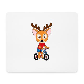 REH - FAHRRAD - RAD - RADFAHRER - TIER - Mousepad (Querformat) - Weiß - Vorne