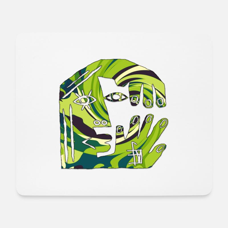 Optische Täuschung Kunst psychadelic Retro Formen Sex - Mousepad (Querformat) - Weiß