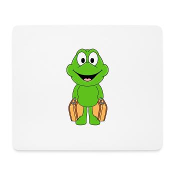 FROSCH - URLAUB - KOFFER - REISE - FERIEN - TIER - Mousepad (Querformat) - Weiß - Vorne