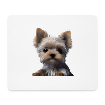 propriétaire de chien Yorkshire Terrier chiot chien - Tapis de souris (format paysage) - blanc - Devant