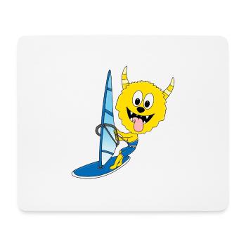 WINDSURFER - MONSTER - SURFER - WASSERSPORT - Mousepad (Querformat) - Weiß - Vorne