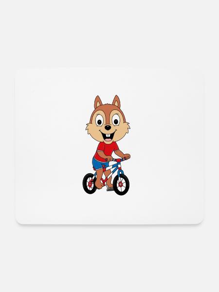 EICHHÖRNCHEN - FAHRRAD - RAD - RADFAHRER - Mousepad (Querformat) - Weiß
