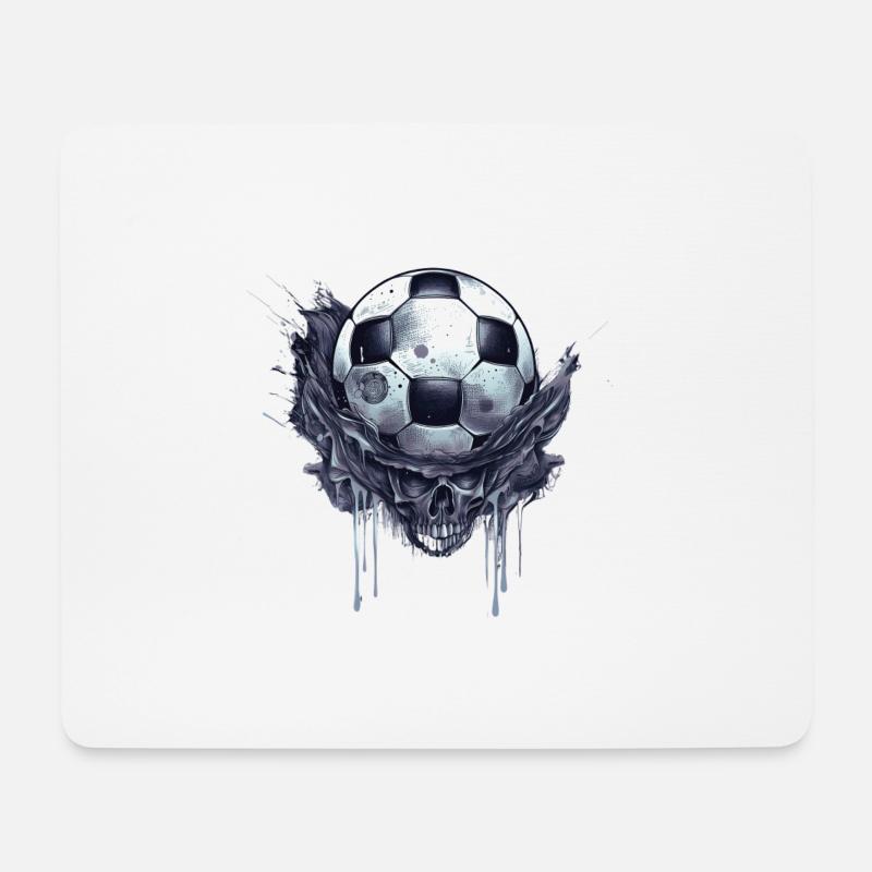 Fußball Skelett - Mousepad (Querformat) - Weiß