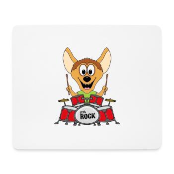 SCHLAGZEUG - MUSIK - BAND - ROCK - HYÄNE - TIER - Mousepad (Querformat) - Weiß - Vorne