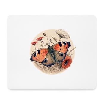 Papillon paon - Tapis de souris (format paysage) - blanc - Devant