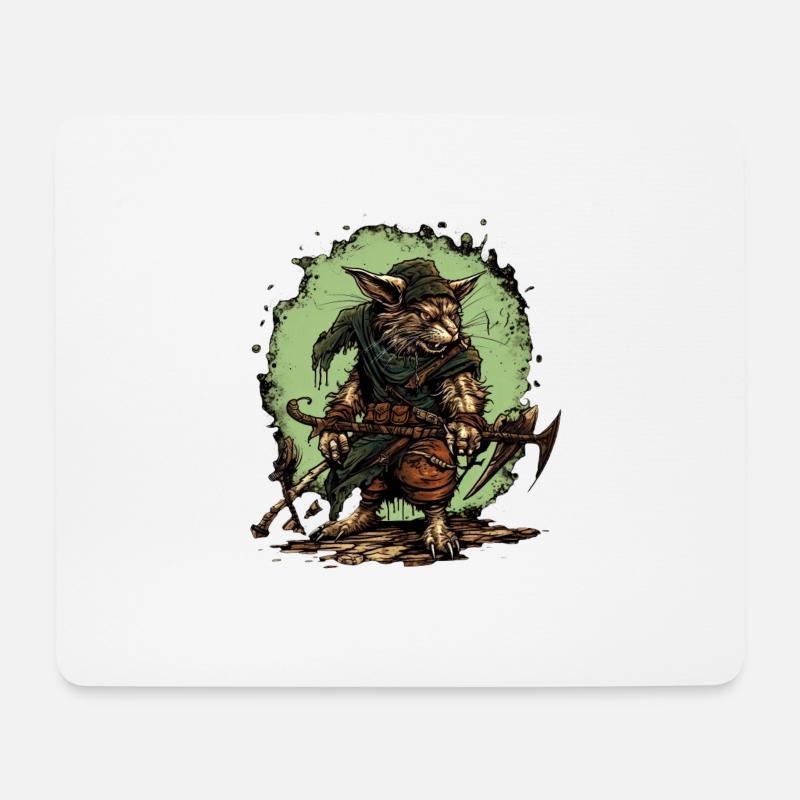 Schlankes Skaven-Logo mit grünen Akzenten - Mousepad (Querformat) - Weiß