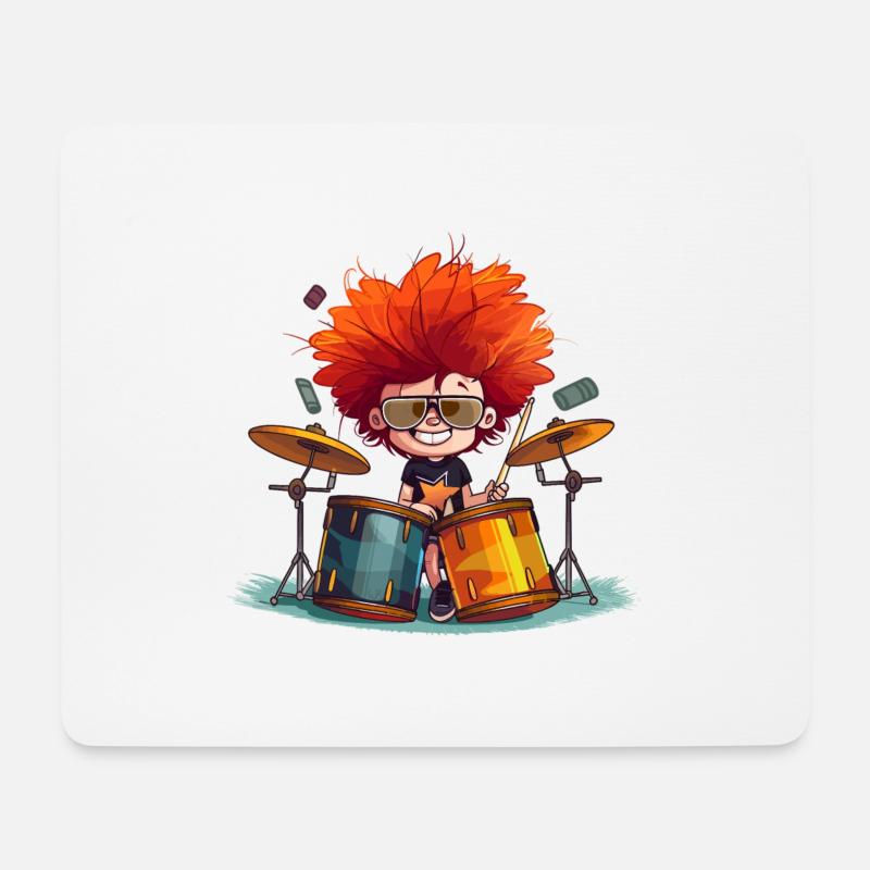 Drummer Boy - Mousepad (Querformat) - Weiß