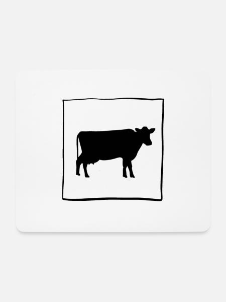 Kuh 1 - Mousepad (Querformat) - Weiß