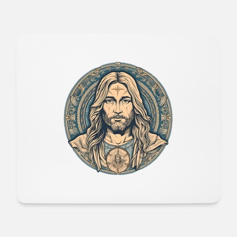 Jesus Christ #04 - Mousepad (Querformat) - Weiß