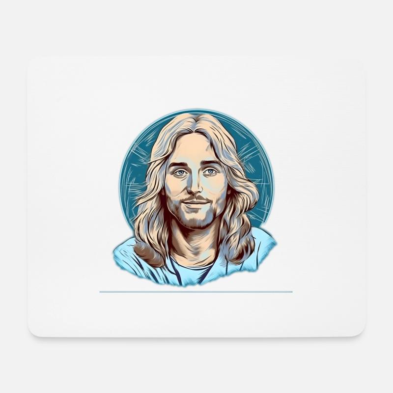 Jesus Christ #09 - Mousepad (Querformat) - Weiß