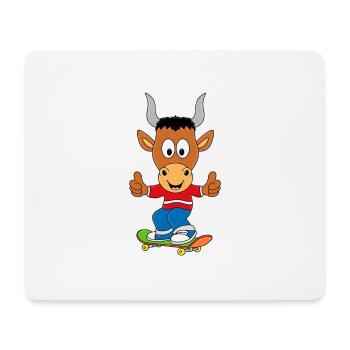 STIER - SKATEBOARD - SPORT - TIER - TIERISCH - GUT - Mousepad (Querformat) - Weiß - Vorne