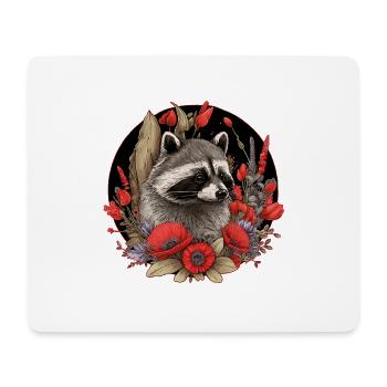 Animaux de la forêt du raton laveur - Tapis de souris (format paysage) - blanc - Devant