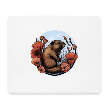 Protection contre le castor - Tapis de souris (format paysage) - blanc - Devant
