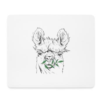 Lama, Alpaca - Mousepad (Querformat) - Weiß - Vorne