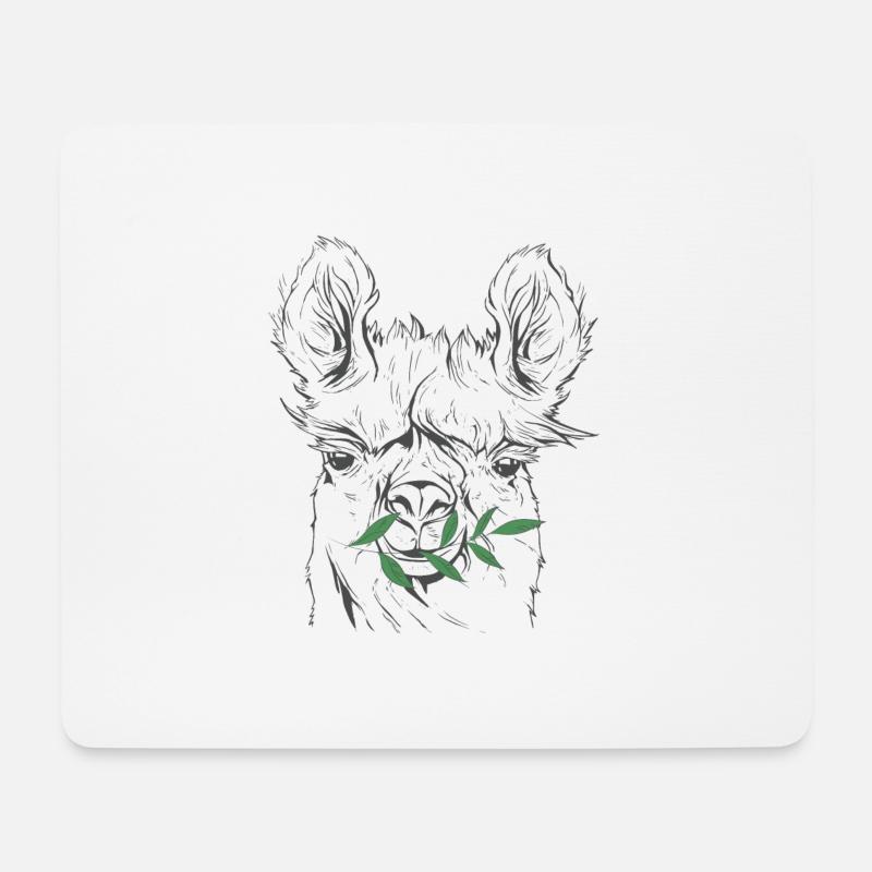 Lama, Alpaca - Mousepad (Querformat) - Weiß