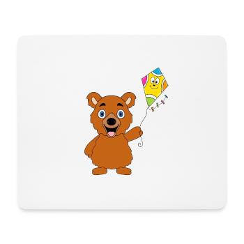 DACHEN - KITE - DRACHENSTEIGEN - TEDDY - BÄR - Mousepad (Querformat) - Weiß - Vorne