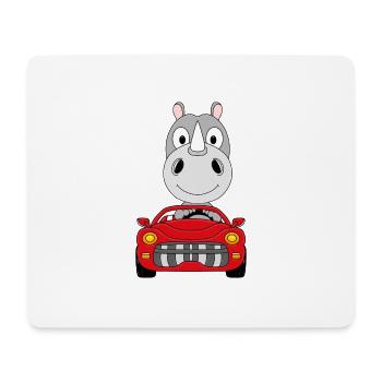 AUTO - NASHORN - CABRIO - TIER - TIERISCH - Mousepad (Querformat) - Weiß - Vorne