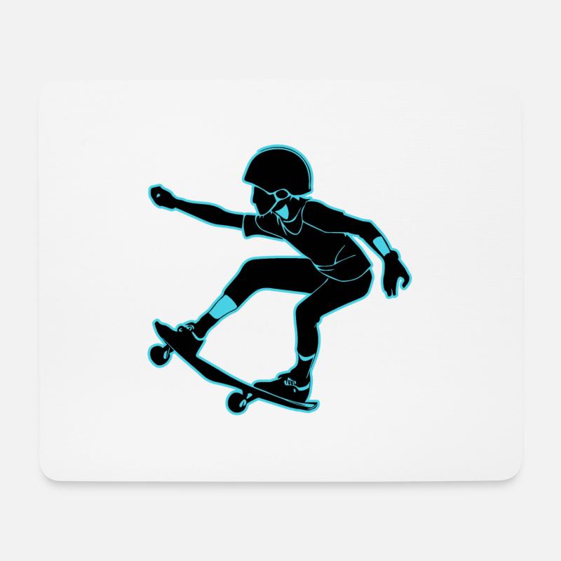 Skateboard Madchen Junge - Mousepad (Querformat) - Weiß