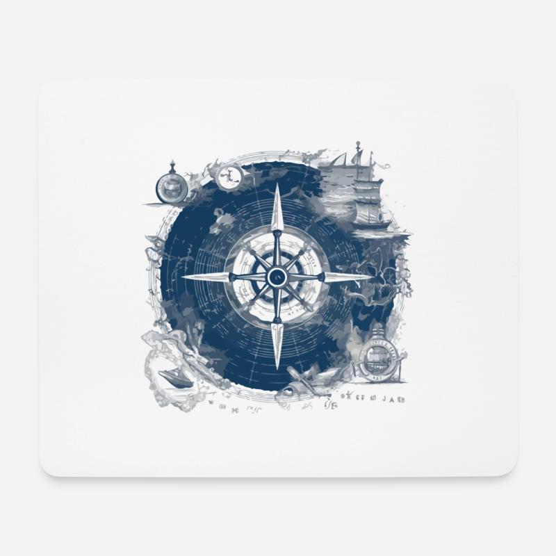 Alte Seekarte - Mousepad (Querformat) - Weiß