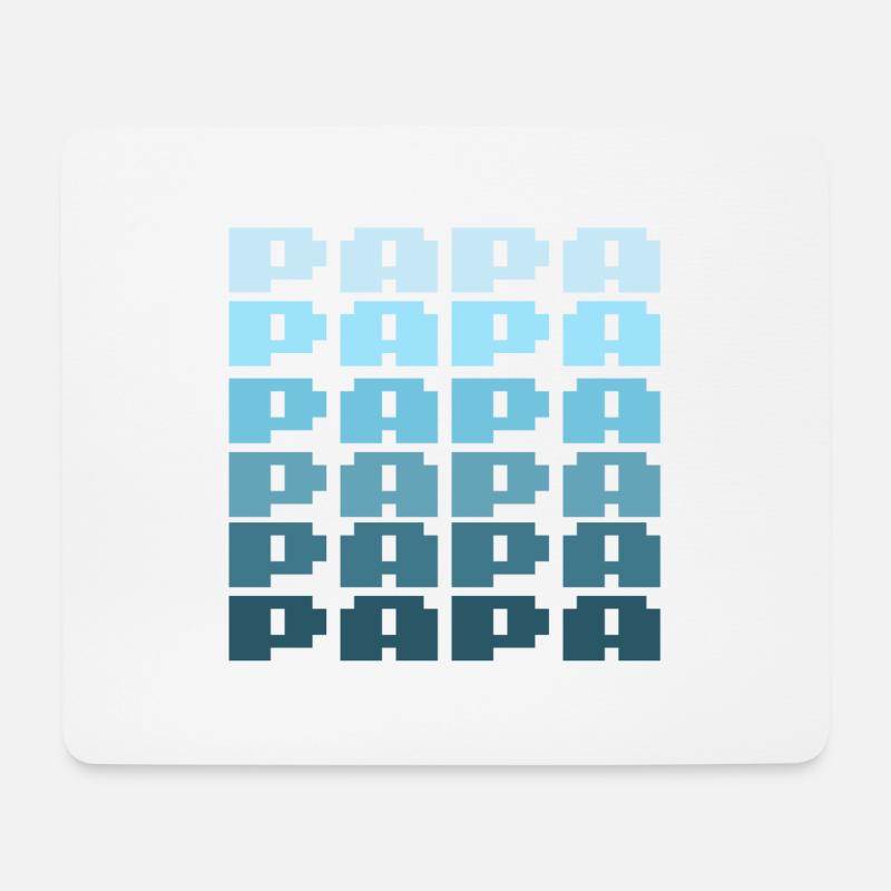 PAPA Retro Gaming 8bit Schriftzug - Mousepad (Querformat) - Weiß