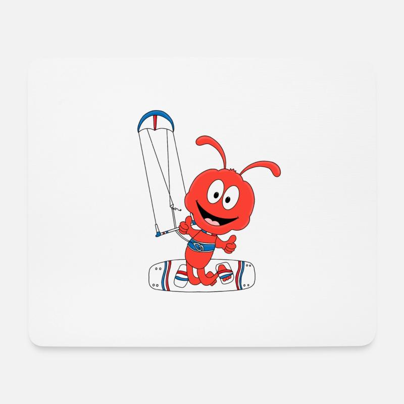 KITESURFEN - KITER - KITE - KITEN - AMEISE - TIER - Mousepad (Querformat) - Weiß