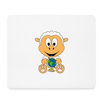 SCHAF - ERDE - GLOBUS - WELT - TIER - TIERISCH - Mousepad (Querformat) - Weiß - Vorne