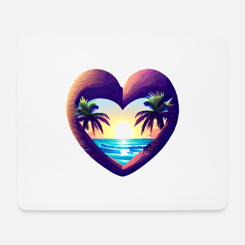 Sommerurlaub Palmen Strand Palme Insel Sonne - Mousepad (Querformat) - Weiß