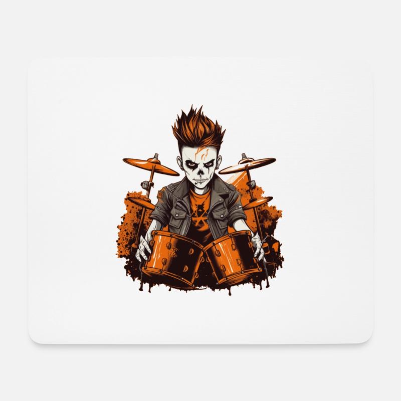 Schlagzeug Drums Punk Drummer - Mousepad (Querformat) - Weiß