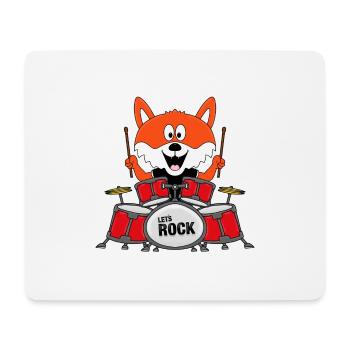 SCHLAGZEUG - BAND - TIER - FUCHS - KIND - BABY - Mousepad (Querformat) - Weiß - Vorne