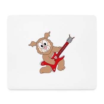 LAMA - ALPAKA - GITARRE - MUSIK - TIER - KIND - Mousepad (Querformat) - Weiß - Vorne