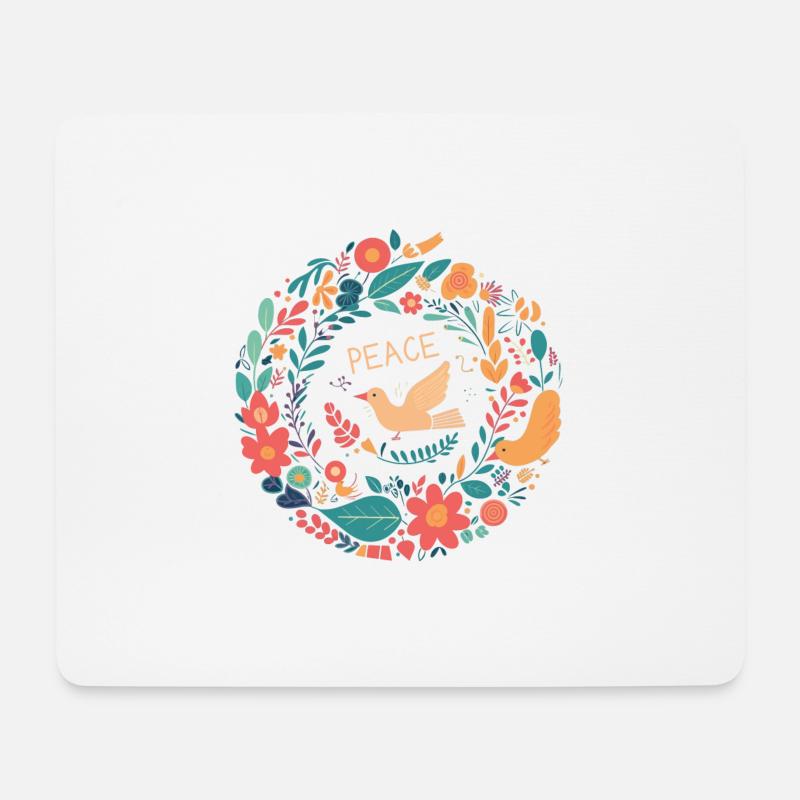 Frieden und Liebe - Mousepad (Querformat) - Weiß