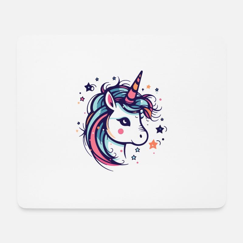 Einhorn - Mousepad (Querformat) - Weiß
